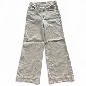 Everlane The Summer Wide Leg Denim Jeans in Ivory Bone Cream